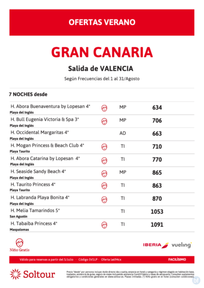 G CANARIA AGOSTO SOLTOUR