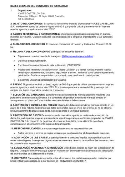 Bases legales del concurso