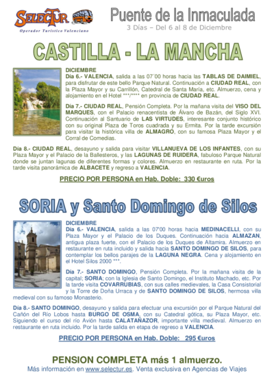PUENTE DE LA INMACULADA 25 3 dias