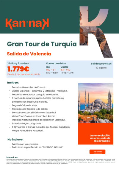 Gran Tour de Turquía 10 agosto Valencia